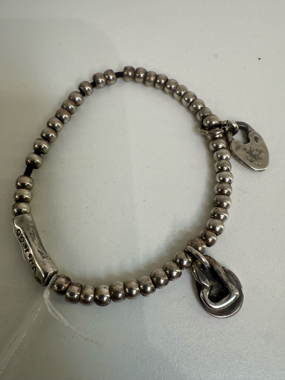 Uno De 50 Stretch Balls & 2 Hammered Hearts Bracelet